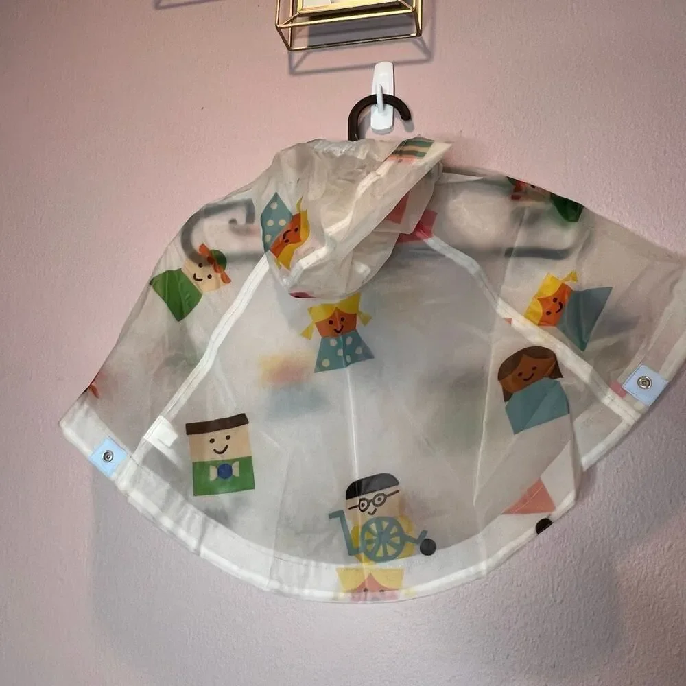 toddler rain poncho featuring a colorful character design from a Christian Robin